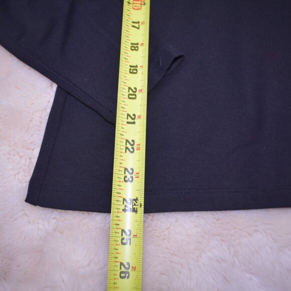 Talbots Silk Blend Long Sleeve Scoop Neck Blouse Size Large Black - Picture 10 of 12